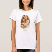 Mädchen mit Beagle-Welpe T-Shirt (Vorderseite)