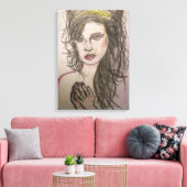 Mädchen mit Bienenhaar beten Leinwanddruck (Insitu (Wohnzimmer))