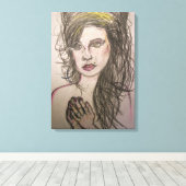 Mädchen mit Bienenhaar beten Leinwanddruck (Insitu (Holzboden))