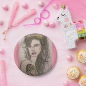 Mädchen mit Bienenhaar beten Pappteller (Party)