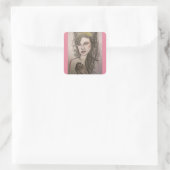 Mädchen mit Bienenhaar beten Quadratischer Aufkleber (Tasche)