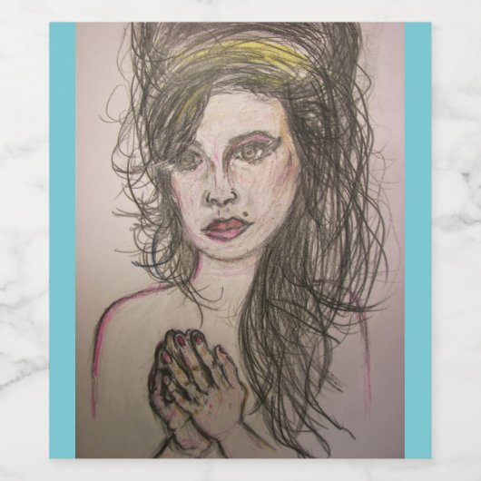 Mädchen mit Bienenhaar beten Weinetikett (Einzelnes Label)