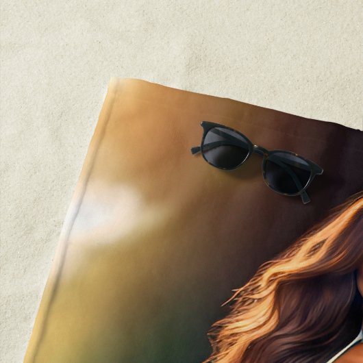 Mädchen mit Bikini in High Heels Strandtuch (Beispiel)