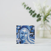 Mädchen mit blauem Hut Telefonnummerkarte (Stehend Vorderseite)