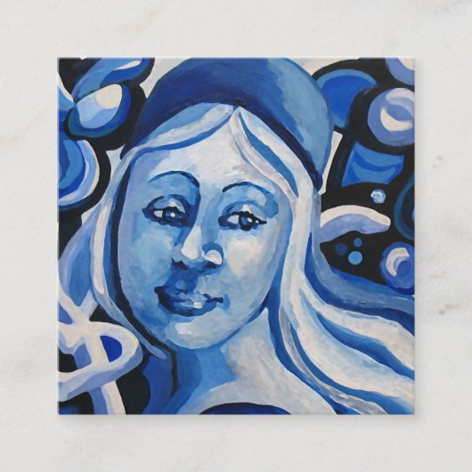 Mädchen mit blauem Hut Telefonnummerkarte (Vorderseite)