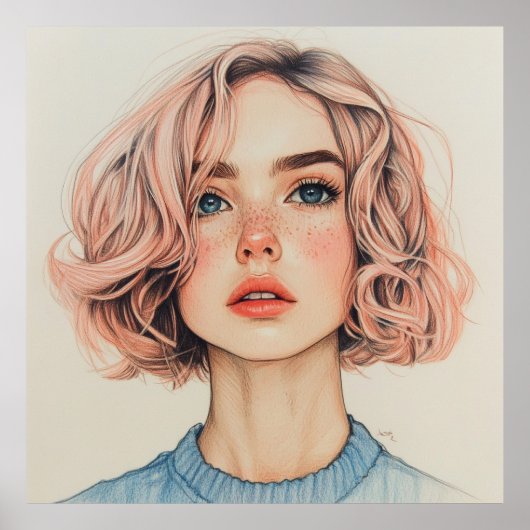 Mädchen mit blauen Augen Poster (Vorne)