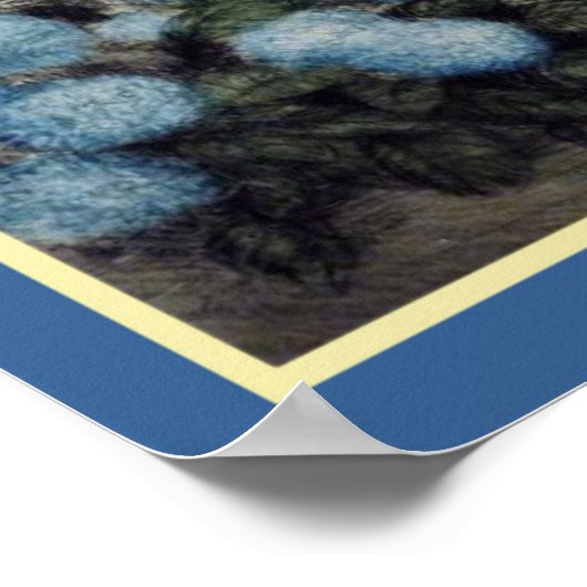Mädchen mit blauen Hydrangeas Poster (Ecke)