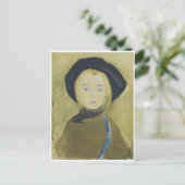 Mädchen mit blauer Schleife, Helene Schjerfbeck Postkarte (Stehend Vorderseite)
