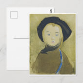 Mädchen mit blauer Schleife, Helene Schjerfbeck Postkarte (Vorne/Hinten)