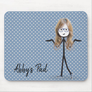 Mädchen mit blondem Haar auf Punkten  Mousepad