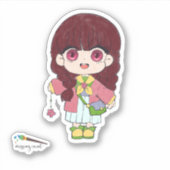 Mädchen mit Blume Aufkleber (Vorderseite)