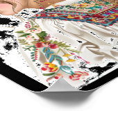 Mädchen mit Blume-Aufkleber1 Poster (Ecke)
