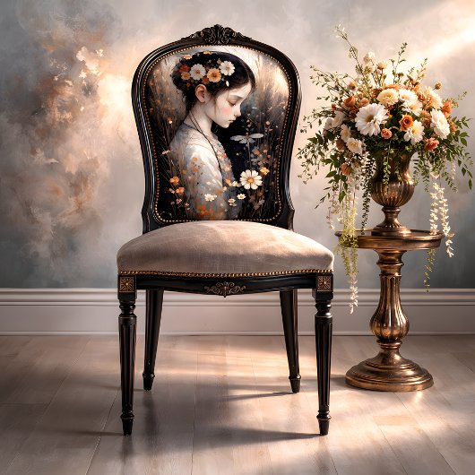Mädchen mit Blume & Dragonfly-Decoupage Seidenpapier