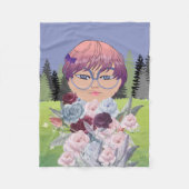 MÄDCHEN MIT BLUME FLEECEDECKE (Vorderseite)