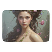 Mädchen mit Blume im Haar Badematte (Vorderseite)