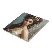 Mädchen mit Blume im Haar Fliese (Seite)