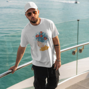 Mädchen mit Blume im Haar T-Shirt