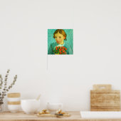 Mädchen mit Blume in van gogh Poster & Prints (Küche)