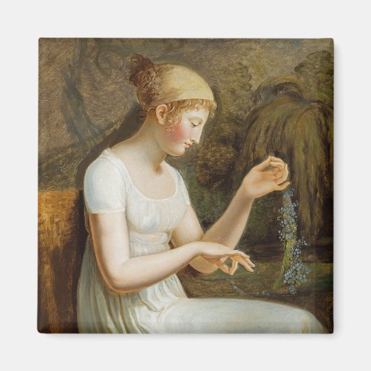 Mädchen mit Blume Magnet (Vorne)