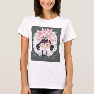 Mädchen mit Blume T-Shirt
