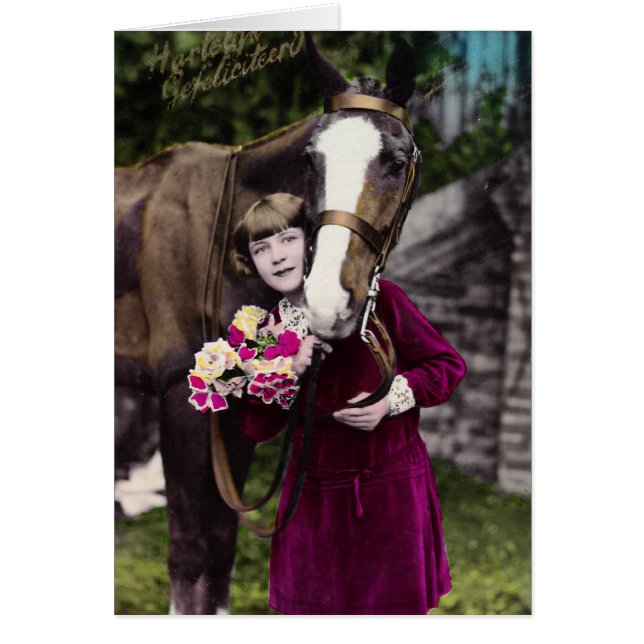 Mädchen mit Blume und Kastanienpferd (Vorne)
