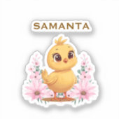 Mädchen mit Blumen Aufkleberbogen Aufkleber (Vorderseite)