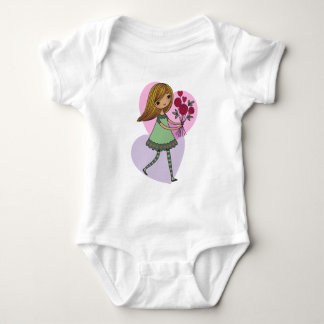 Mädchen mit Blumen Baby Strampler