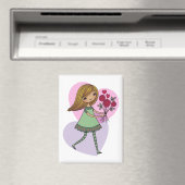 Mädchen mit Blumen Magnet (In Situ (Geschirrspüler))