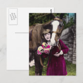 Mädchen mit Blumen Postkarte (Vorne/Hinten)