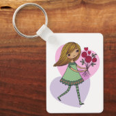 Mädchen mit Blumen Schlüsselanhänger (Vorderseite)
