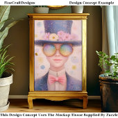 Mädchen mit Blumenhut und Sonnenbrille DN3R Decoup Seidenpapier