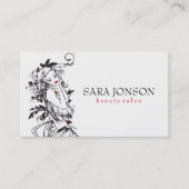 Mädchen mit Blumenkleid Visitenkarte (Vorderseite)