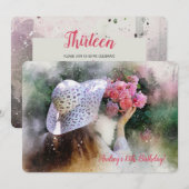Mädchen mit Bouquet-Einladung Einladung (Vorne/Hinten)