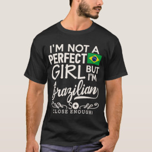 Mädchen mit brasilianischer Flagge  Brasilianische T-Shirt