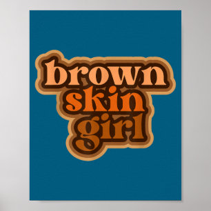 Mädchen mit brauner Haut schwarze Frau Melanin bra Poster