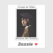 Mädchen mit Brille-Abschluss Aufkleber (Blatt)