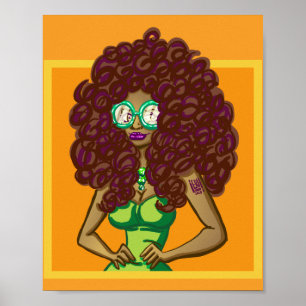 Mädchen mit Brille Poster