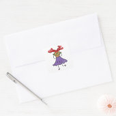 Mädchen mit Brille Quadratischer Aufkleber