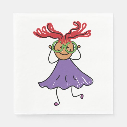 Mädchen mit Brille Serviette (Vorderseite)