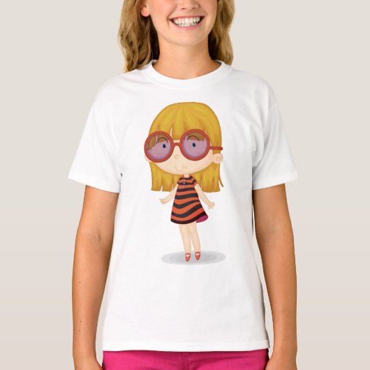 Mädchen mit Brille T-Shirt (Vorderseite)