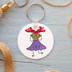 Mädchen mit Brille und Schlüsselanhänger