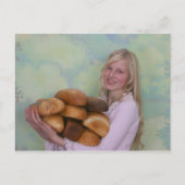 Mädchen mit Brotlöchern Postkarte (Vorderseite)