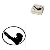 Mädchen mit Buch Gummistempel (Stempel)