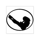 Mädchen mit Buch Gummistempel (Prägung)