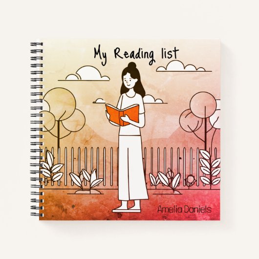 Mädchen mit Buch - Leseliste (Vorderseite)