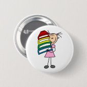Mädchen mit Büchern Button (Vorne & Hinten)