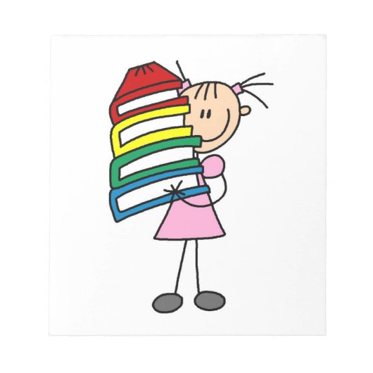 Mädchen mit Büchern Notizblock (Vorderseite)