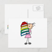 Mädchen mit Büchern Postkarte (Vorne/Hinten)