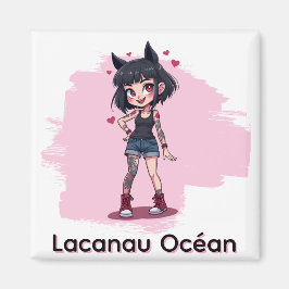 Mädchen mit Cartoon-Tattoos Magnet