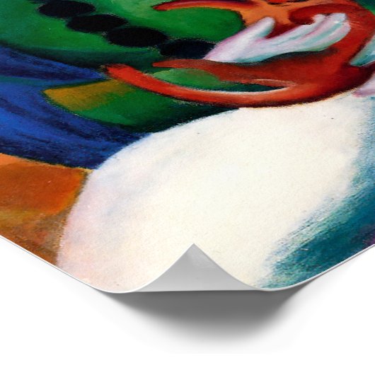 Mädchen mit Cat-Gemälde von Franz Marc Poster (Ecke)